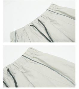 Pantalon large pour femme, taille mi-haute, coupe ample, écologique, coupe-vent, devant plat, streetwear d'hiver, décontracté - Product Image 6