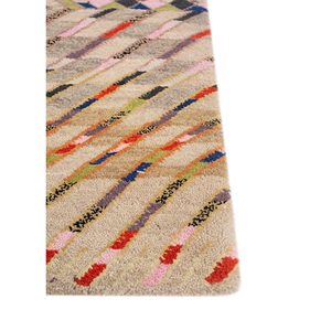 Manchaha Ivory Hand Knotted <b>Wool</b> Bamboo Silk Rug 10mm Thick Geometric Abstract Pattern for Home Hallway Rectangle Model-Les-1968 - Product Image 4