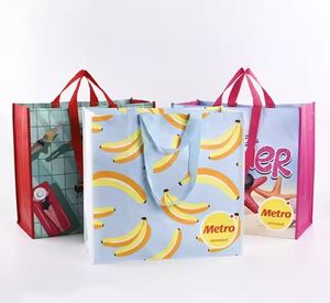 Direct de l'usine PP tissé sac laminé tissé sacs à provisions promotionnel RPET supermarché épicerie sac tissé avec impression complète - Product Image 2