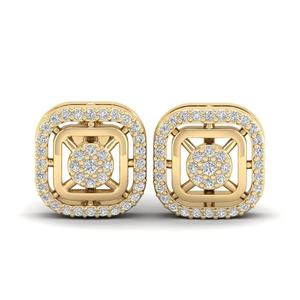 Pendientes de Oro Sólido de 14K con Diamantes de Imitación VVS, Pendientes de Plata de Lujo con Moissanita VVS, Joyería para Mujer - Product Image 1