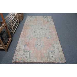 Alfombra Turca, Alfombra Vintage de 3.9x7.7 pies, Alfombra de Lana Roja - Product Image 1