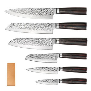 Cuchillo de Chef de 8 Pulgadas Forjado a Mano con Patrón Martillado y Mango de Madera Paka, Juego de Cuchillos de Cocina Ultra Afilados - Product Image 5