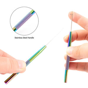 Kit de extensiones de pelo al por mayor, kit de alicates de pelo multicolor de acero inoxidable de 6 piezas con bucles para uso doméstico y de salón - Product Image 3