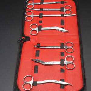 Kit de 9 Tijeras de Sutura para Entrenamiento, Instrumentos Quirúrgicos para Cirugía Menor y Disección, Juego de Tijeras de Acero Inoxidable con Estuche de Cuero - Product Image 6