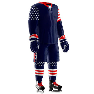 Tenues de hockey sur glace grande taille les plus populaires, personnalisables avec logo, ensemble de style, couleur personnalisée, imprimées par transfert thermique, unisexe - Product Image 2