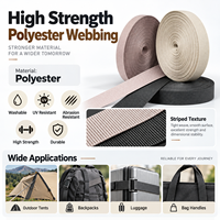 Sangle en polyester rayée haute résistance résistante aux UV, durable pour tentes d'extérieur, sacs à dos et accessoires de bagages