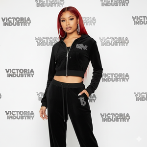 Fall Winter Women's Plus Size 2-Piece Velvet Tracksuit Set Long Sleeve Zip-Up Hooded & <b>Flare</b> Pants - Product Image 5