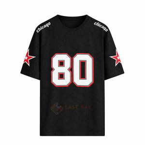 Camiseta Deportiva Negra de Alta Calidad para Hombre, Número 80, Estilo Chicago, Manga Corta, Ropa Deportiva Informal - Product Image 1