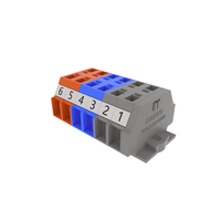 Bloque de terminales de empuje de conexión rápida de 6 vías de paso de 6,00mm, Conector de terminal de barrera de PCB de plástico, tipo de resorte