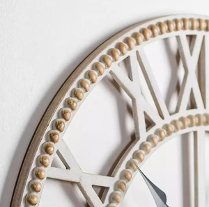 AK laiton nordique blanc Antique métal en bois horloge murale romaine maison décorative motif abstrait Quartz pour la décoration de salon - Product Image 3