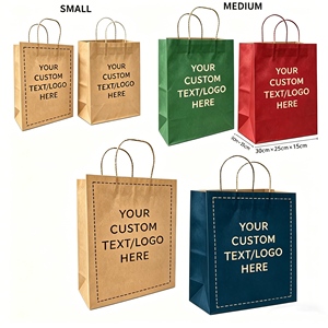Custom Printed Brown Kraft Paper <b>Bag</b> with Handle Reusable Eco-friendly Shopping <b>Bag</b> with Your Logo - Product Image 3