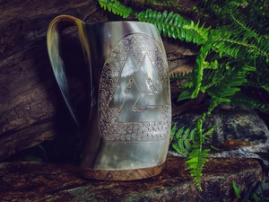 Cuerno de Vino Vikingo Ecológico de Alta Calidad, Apto para Lavavajillas, Cuerno para Beber Tallado de Estilo Europeo de Última Tendencia, Artesanía Saniya - Product Image 6