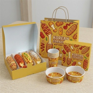 Caja Desechable de Papel <span class=keywords><strong>Amarillo</strong></span> con 4 Compartimentos <span class=keywords><strong>para</strong></span> Corn Dogs de <span class=keywords><strong>Queso</strong></span>, Impresión Personalizada, Empaque <span class=keywords><strong>para</strong></span> Comida Rápida - Product Image 3