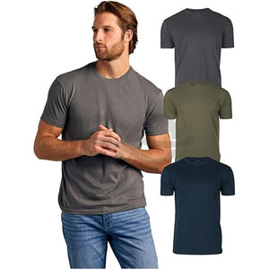 Camisetas de manga corta para hombre, Camiseta lisa con cuello redondo, ropa informal versátil y cómoda para hombre, trajes para todos los días - Product Image 1