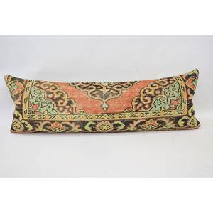 Multicolor Vintage Paisley Patchwork Lana Kantha Almohada 16x48 Pulgadas Técnica Tejida - Product Image 1