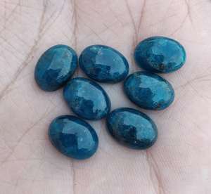คุณภาพสูงธรรมชาตินีออน Apatite รูปไข่ Cabochon แบนกลับปรับเทียบ 3A + คุณภาพขายส่งอัญมณีแท้หลวมสําหรับขาย - Product Image 4