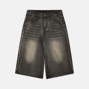 Shorts décontractés pour hommes, coupe ajustée, taille mi-haute, 100% coton, brodés, délavés à l'acide, style urbain, collection été 2025 - Product Image 5