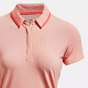 Polos de golf para mujer, camisa de tenis de manga corta con cuello en V, camisas de golf que absorben la humedad, tarifa al por mayor OEM personalizado - Product Image 2