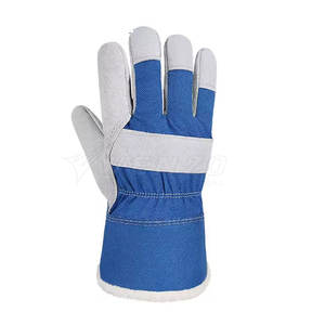 Gants de travail en cuir de vachette jaune, vente en gros d'usine, paume entière, pour hommes et femmes, gants de sécurité pour la construction, protection UV, sport - Product Image 3