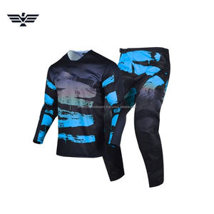 Ensemble de vêtements de motocross unisexe personnalisé, pantalon et maillot, équipement de moto tout-terrain, respirant, séchage rapide, % polyester, course de moto - Product Image 2