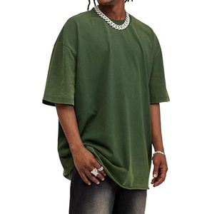 OEM personalizado cuello redondo gota hombro Streetwear de gran tamaño pesado de algodón ácido Vintage lavado Camiseta para los hombres - Product Image 6