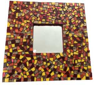 Espejo de mosaico de plata redondo moderno, diseño personalizable para uso decorativo - Product Image 2