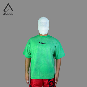 AGREE SPORTS Camiseta Corta Oversize Azul Marino Personalizada al por Mayor, 100% Algodón de Alto Gramaje, Estampada para Hombre - Product Image 1