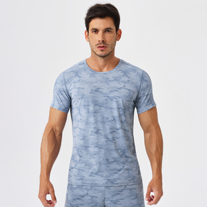 Camiseta holgada deportiva de manga corta con estampado de camuflaje para hombre, camiseta transpirable de secado rápido para exteriores - Product Image 2
