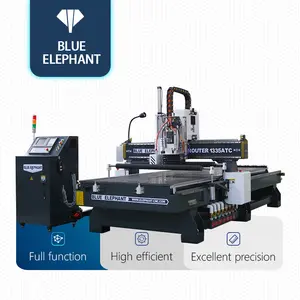Machine à sculpter le bois automatique haut de gamme éléphant bleu 1335 contreplaqué mdf découpe gravure routeur pour meubles à vendre en Espagne