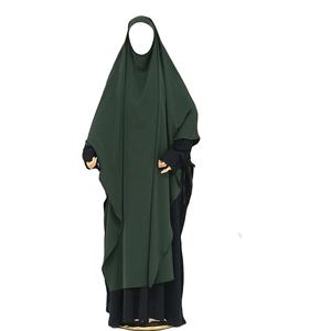 Vestido modesto de estilo árabe islámico bonito para mujer Abaya Khimar manga de murciélago Burqa caftán bata patrón sólido ropa de oración Turquía - Product Image 1