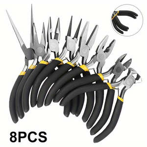 Juego de 8 Mini Alicates de Acero al Carbono de Primera Calidad, Diseño de Punta Redonda y Curva, con Agarre Preciso, para Manualidades y Bricolaje - Product Image 5