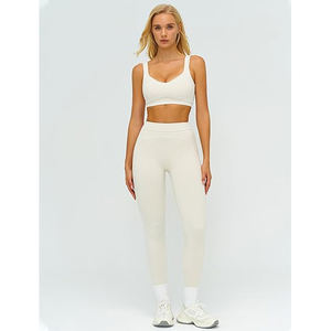 Ensemble de yoga pour femme : leggings taille haute, soutien-gorge sans couture, extensible et respirant, vêtements de sport et d'entraînement - Product Image 3