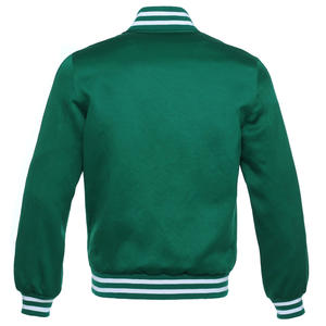 Vente en gros prix d'usine meilleure vente vert foncé Baseball élégant personnalisé 100% polyester satin blouson aviateur pour hommes femmes décontracté - Product Image 2