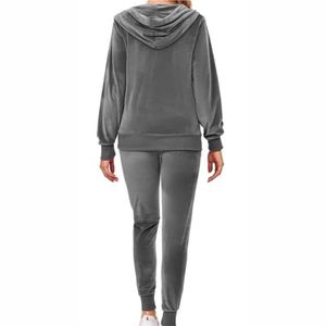 Conjunto Deportivo de Invierno Ligero y Ajustado para Mujer, Sudadera con Cierre y Pantalones Deportivos con Bolsillos Laterales, Talla y Color Personalizables - Product Image 2