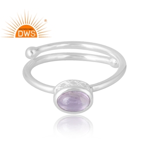 Vente chaude 925 Sterling Silver Natural Pink Amethyst Gemstone Ring Fabricant de bijoux personnalisés - Product Image 3