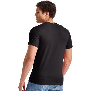 Camiseta de Manga Corta para Hombre, Cuello Redondo, Algodón, Corte Ajustado, Lisa, Informal, Verano, Moda, Gimnasio, Ejercicio, Ropa de Calle Moderna - Product Image 3