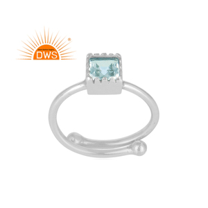 แหวนพลอยบุษราคัมธรรมชาติสีเงินแท้ดีไซน์ทำด้วยมือผู้ผลิตเครื่องประดับ - Product Image 1