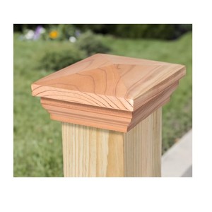 Contemporary Wooden <b>Fence</b> Post Caps High Quality Solid Wood Decorative <b>Covers</b> for Deck and Furniture Design - Product Image 1
