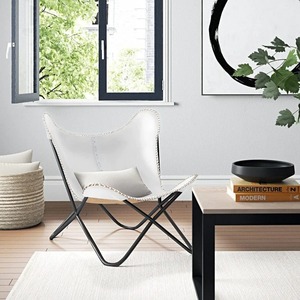 Silla de mariposa de cuero de estilo antiguo, sala de estar, comedor, dormitorio al aire libre, silla de ocio plegable, Funda de cuero, fácil reemplazo - Product Image 6