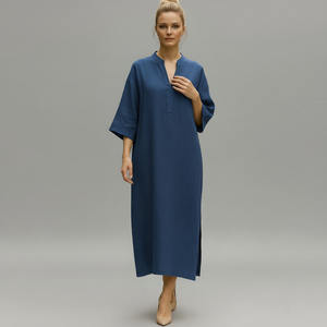 Customized loose fit <b>long</b> <b>linen</b> <b>dress</b> - Product Image 5
