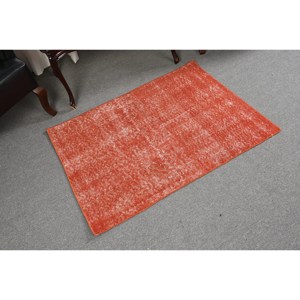 Alfombra de lana turca Vintage moderna de 28x38 pies, diseño de retazos naranja en negrita, técnica de tejido plano para decoraciones de sala de estar, látex - Product Image 2