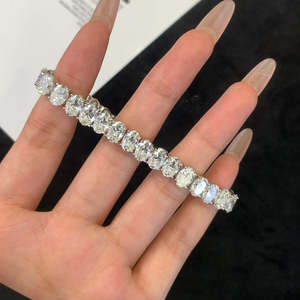15tcw Oval Lab Grown Diamond Tennis Bracelet in <b>Solid</b> White <b>Gold</b> DEF VVSVS IGI Certified Wedding Elegant Stylish for Women - Product Image 5