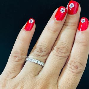 Anillo de Diamantes de Eternidad Completa Art Deco de Oro Sólido de 14K para Boda Cristiana con Engaste de Lujo - Product Image 2