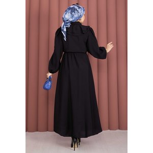 Conjunto de Dos Piezas con Detalle de Volantes, Falda de Crepé y Top de Punto, Estilo Club, para Otoño, Negro, Corte Ajustado - Product Image 5