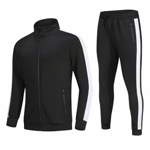 Poliéster algodón transpirable Casual ajustado impreso moda Jogging hombres chándales conjunto con cremallera pulóver nuevo estilo de moda - Product Image 4