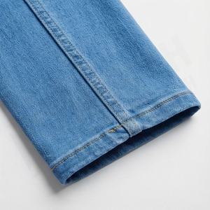 Pantalons en jean larges pour femmes avec logo personnalisé, coupe skinny, style à devant plat, qualité supérieure, couleur personnalisée, coton respirant - Product Image 5