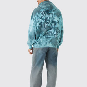 Sudadera gráfica de lavado ácido de peso pesado para hombre hecha a medida Sudadera con capucha estampada informal de invierno con patrón sólido Ropa de calle vintage - Product Image 2