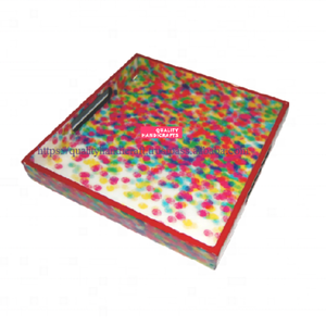 Epoxy Resin Wood Handicrafts Quality Eco-Friendly Modern United States Flag Design 10x10 CM <b>Drink</b> <b>Coasters</b> Tea Coffee Kitchen - Product Image 1