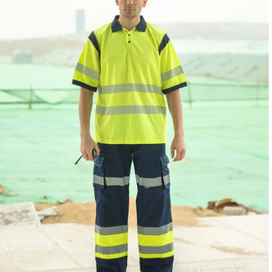 Polo de seguridad de secado rápido de alta calidad con logotipo personalizado, clase ANSI, colores personalizados, ropa reflectante transpirable a prueba de viento - Product Image 4