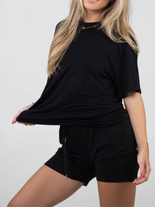 Ensemble 2 pièces pour femmes, t-shirt ample, yoga, pantalon court, fitness, respirant, séchage rapide, course à pied, sport - Product Image 3